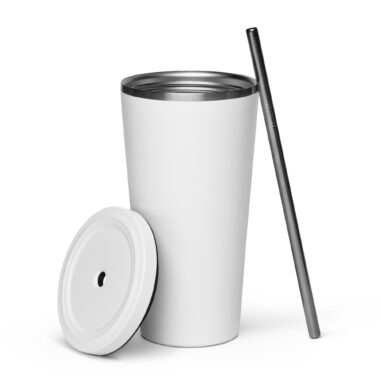 5.0 | Insulated tumbler with a straw | White